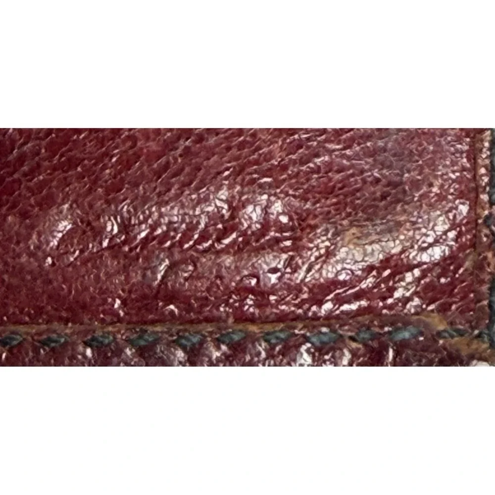 Vtg Mexican‎ Tooled Leather Bifold Wallet Cowboy Boot Hair-On Cowhide DAMAGED